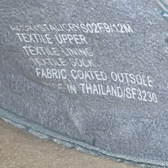 Anne Klein Crystal Denim Embellished Platform Espadrille Sandals Size 9.5 NIB - Picture 11 of 11